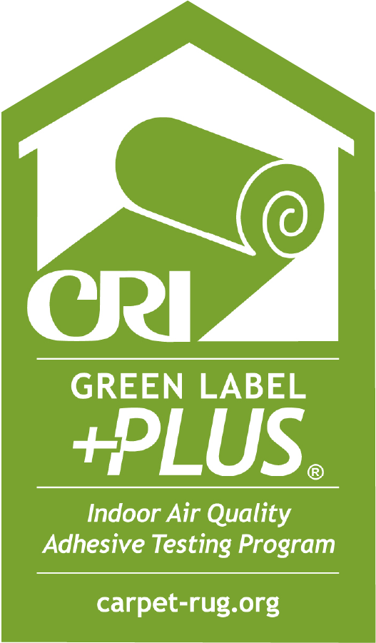CRI Green Label Plus – ensures low-emission adhesives for better indoor air quality.