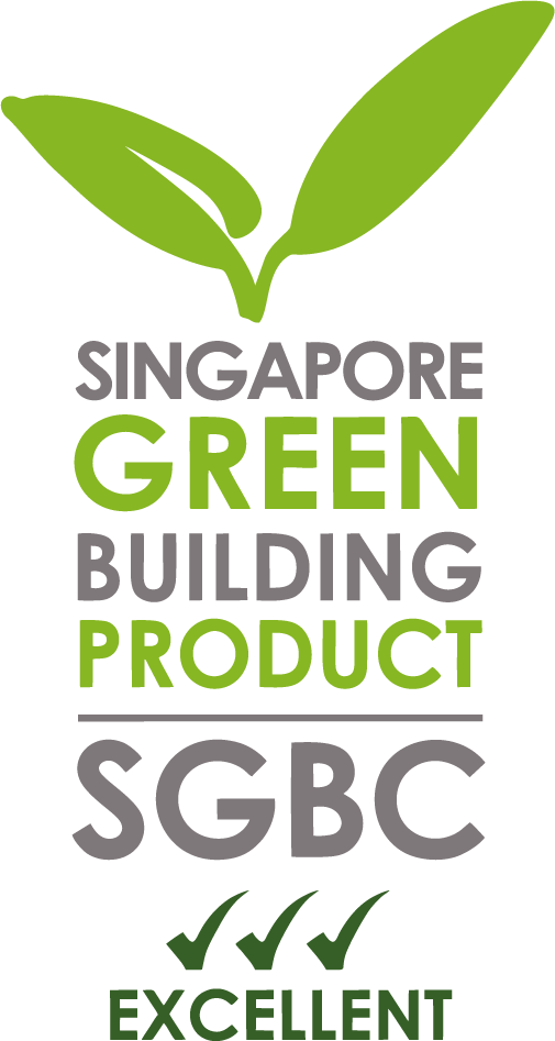 Singapore Green Building Product certification, rated Excellent by SGBC.