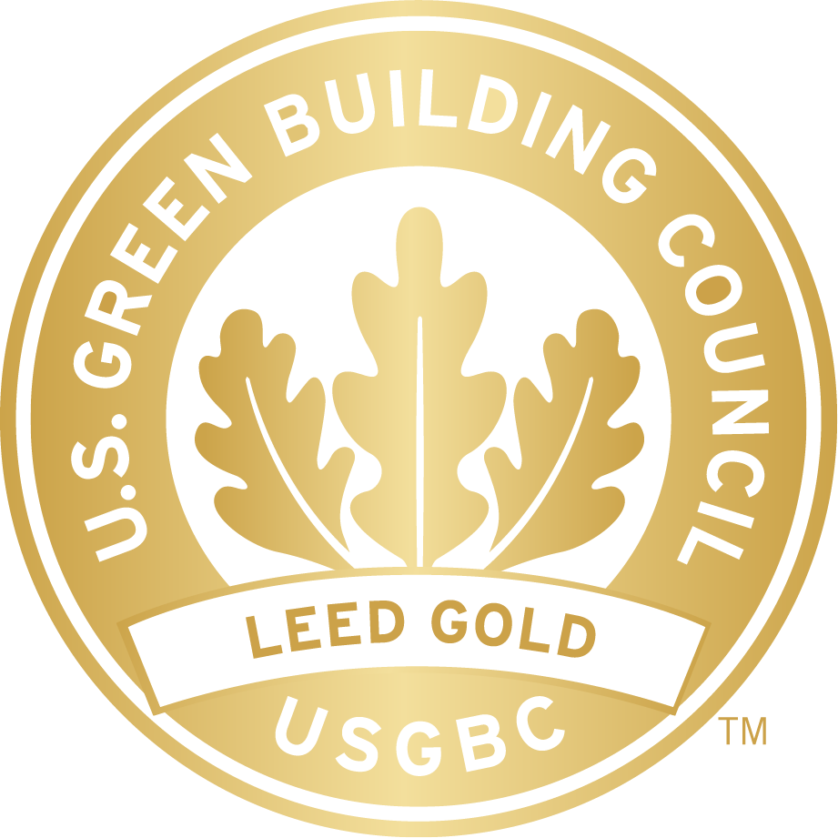 LEED Gold certification badge by the U.S. Green Building Council (USGBC).